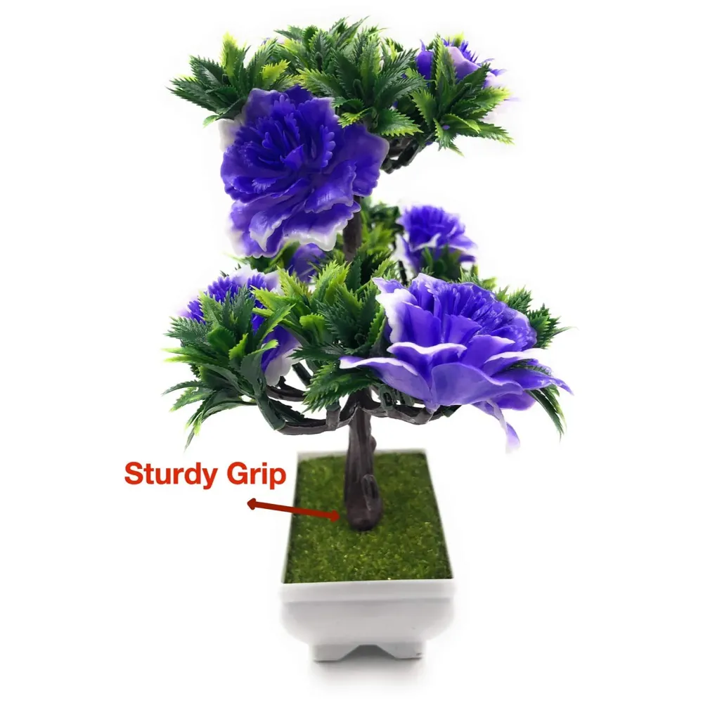 Artificial Dwarf Tree And Grass with PVC Pot (Blue) - 3