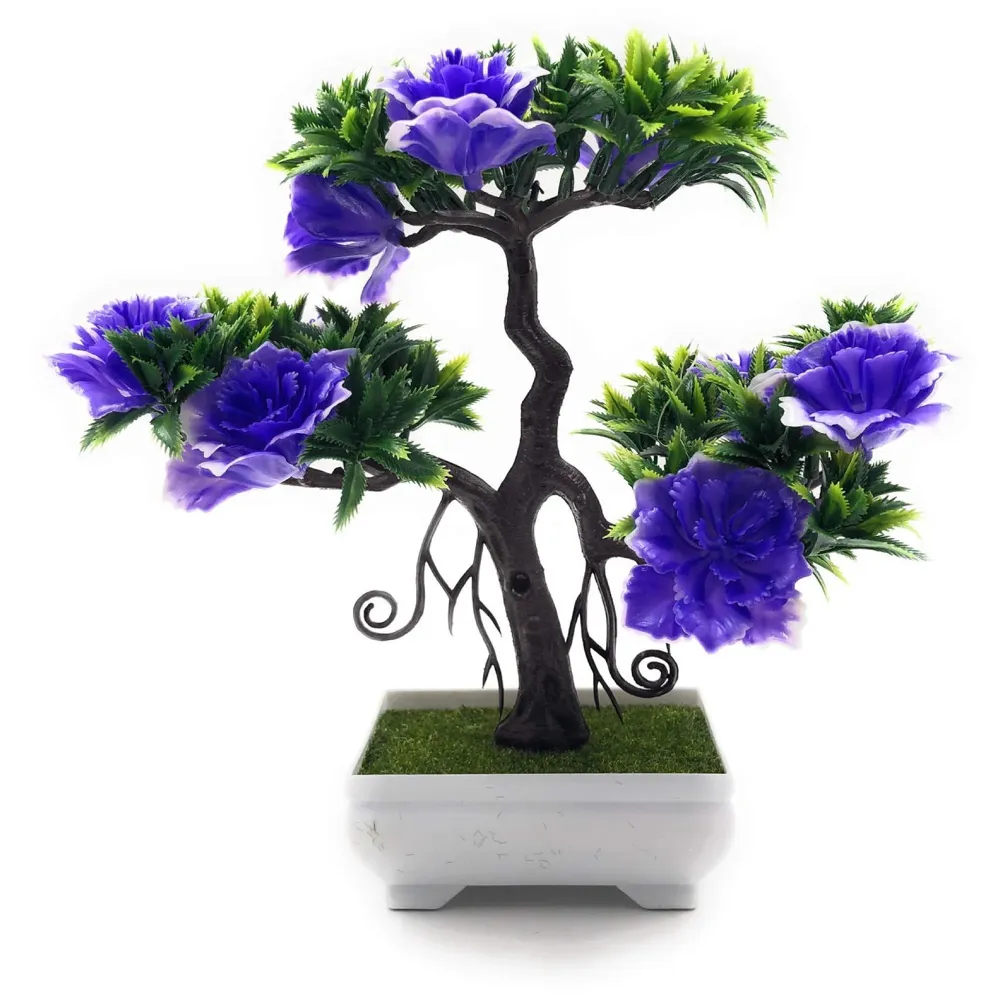Artificial Dwarf Tree And Grass with PVC Pot (Blue) - 5