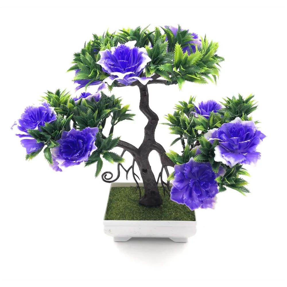 Artificial Dwarf Tree And Grass with PVC Pot (Blue)