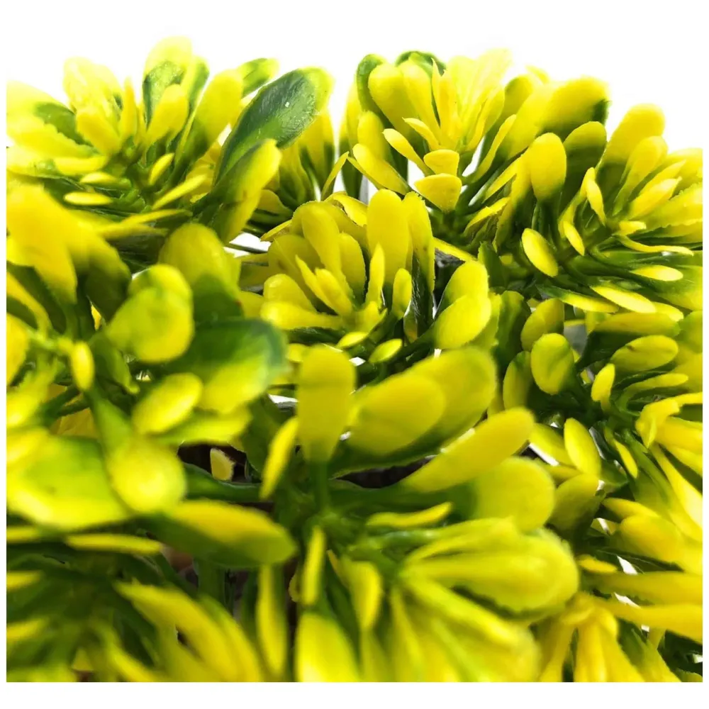 Bonsai Artificial Dwarf Tree ~ Artificial Plants with Pot and Grass Ideal for Home Décor. with Realistic Detailing Size 15 cm x 15 cm (Yellow) - 6