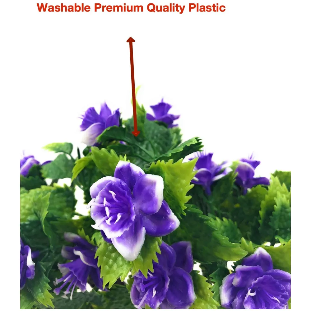 Bonsai Artificial Dwarf Tree ~ Artificial Plants with Pot and Grass Ideal for Home Décor. with Realistic Detailing Size 25 cm x 23 cm (Pot - 11cm x Breath 7cm) (Purple) - 6