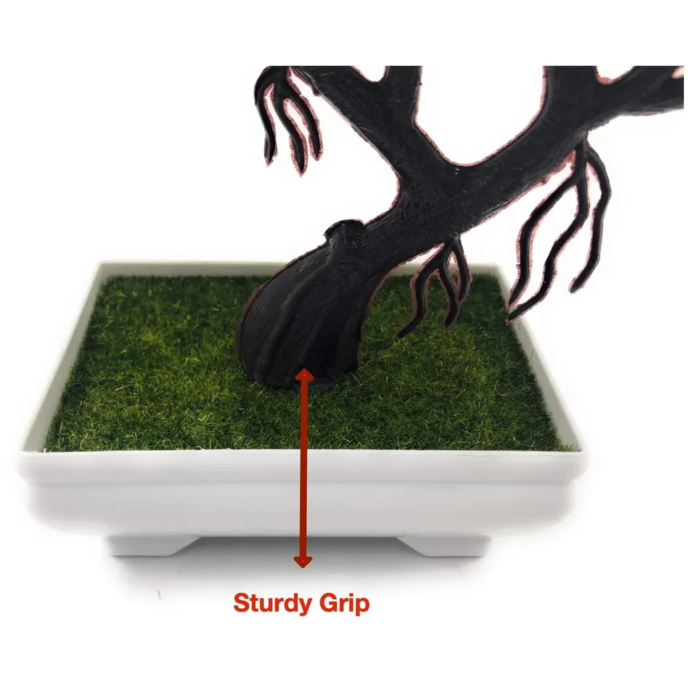 Bonsai Artificial Dwarf Tree ~ Artificial Plants with Pot and Grass Ideal for Home Décor. with Realistic Detailing Size 25 cm x 23 cm (Pot - 11cm x Breath 7cm) (Yellow) - 5