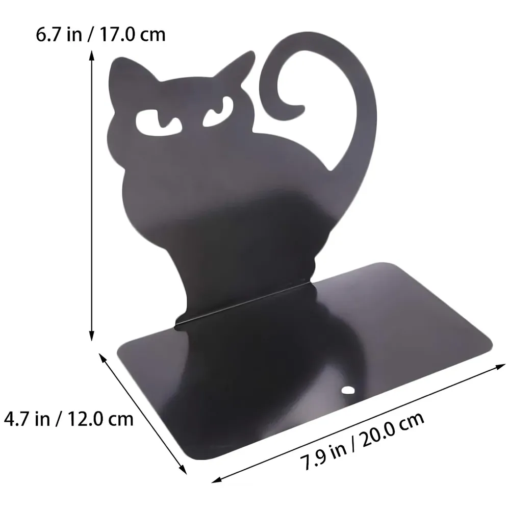 Cat Bookends – Stylish & Durable Metal Book Holder, Book Holder for Shelves, Decor for Home, Office, Library, Study Room, Elegant Cat-Themed Desk Organizer.