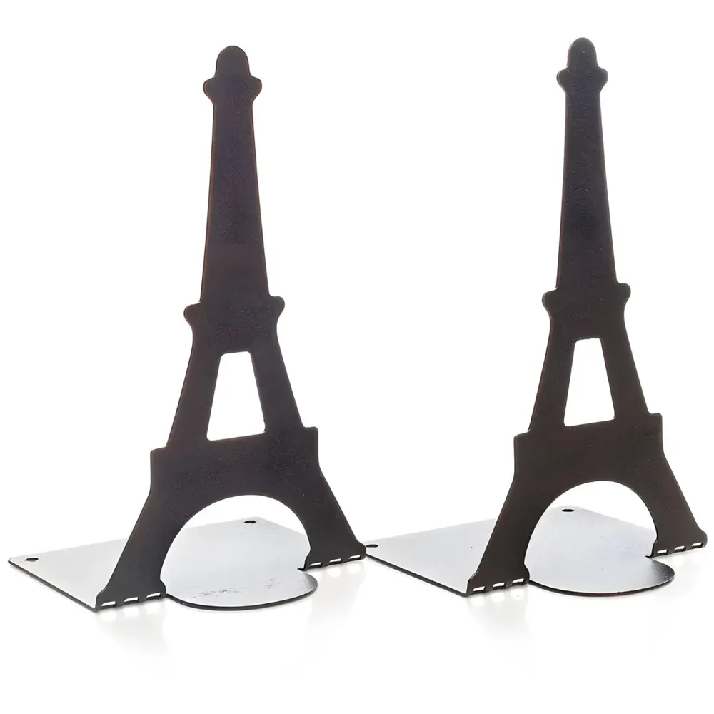 Eiffel Tower Bookends – Stylish & Durable Metal Book Holder, Book Holder for Shelves, Decor for Home, Office, Library, Study Room, Elegant Paris-Themed Desk Organizer.