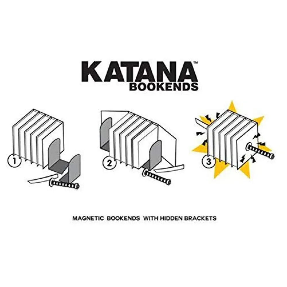 Japanese Style Samurai Sword Ninja Katana Sword Design Magnetic Decorative Bookends