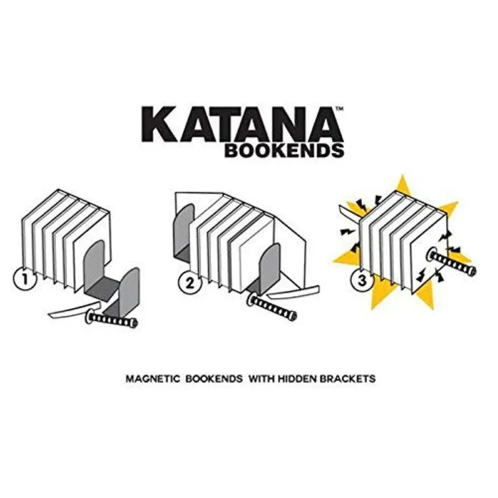 Japanese Style Samurai Sword Ninja Katana Sword Design Magnetic Decorative Bookends