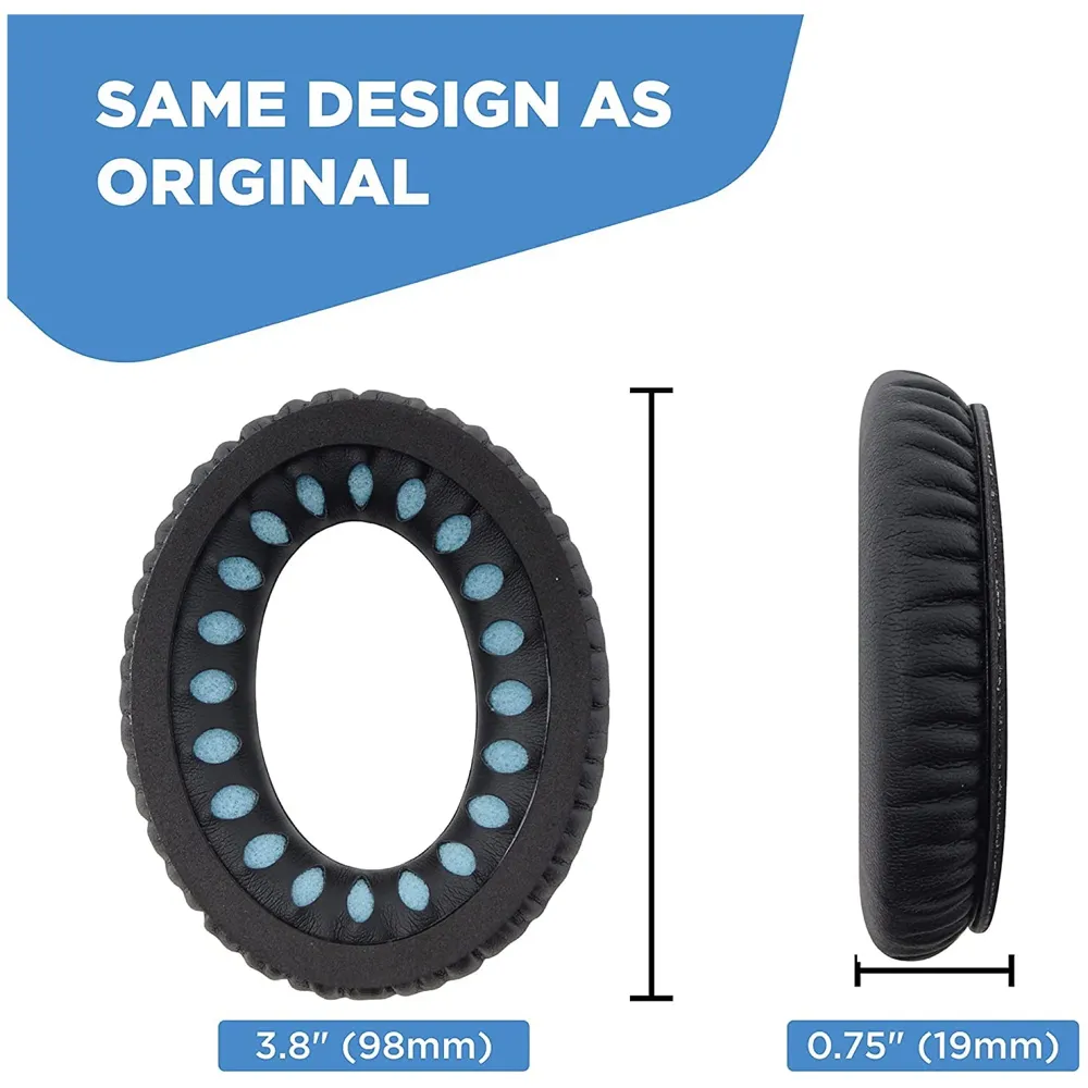 Bose Quiet Comfort 35 Replacement Ear Cushions Kit Soft Protein Leather Replacement Ear Pad for Bose QC 35 / QC 25/15 QC2 Black Blue