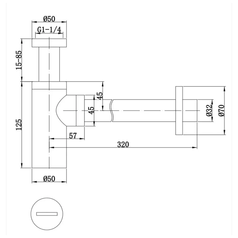 Gold Bottle Trap For Basin, Waste Pipe For Water Outlet Bathroom Sink Wash Basin Kitchen Golden Colour -300mm Pipe