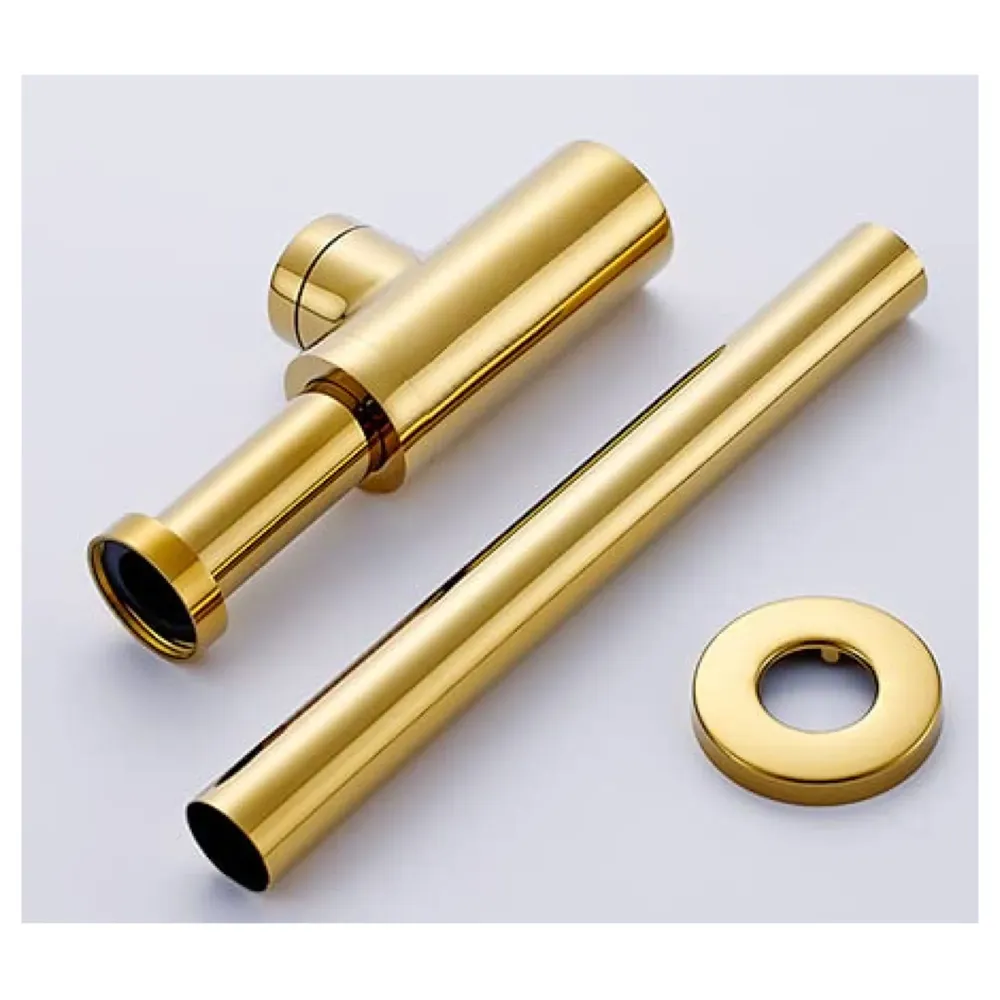 Gold Bottle Trap For Basin, Waste Pipe For Water Outlet Bathroom Sink Wash Basin Kitchen Golden Colour -300mm Pipe