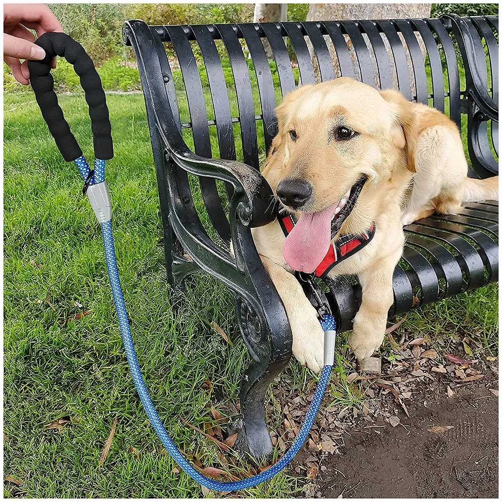 Dog K9 Police Harness Dog Vest Loop Straps and Handle and Adjustable (Leash 4 FT, Blue) - Premium