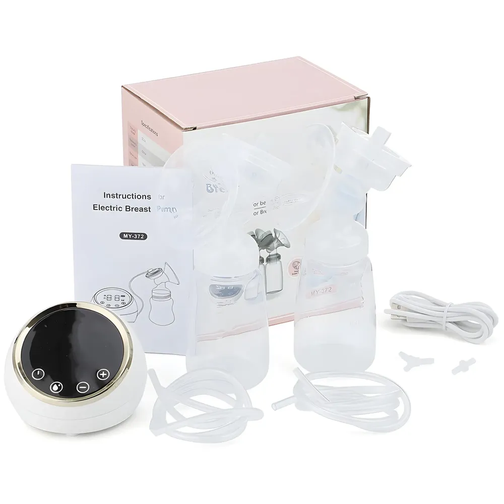 Bioline Automatic Double Portable Breast Pump with Dual Mode, 3 Modes - Massage, Suction, Bionic, Soft Silicone Cushion, BPA Free LCD Display