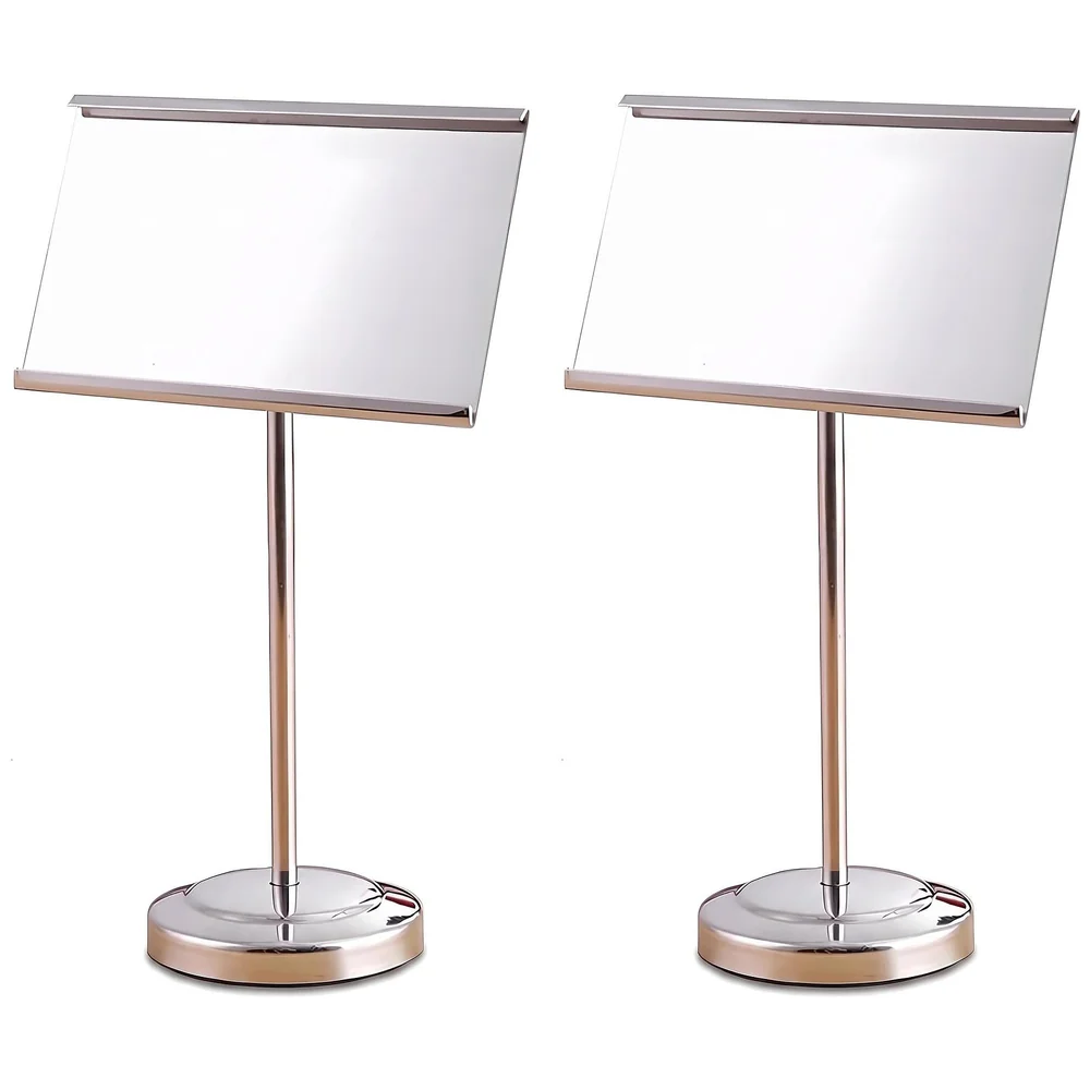 Pack of 2 Stainless Steel Buffet Tag Holder Food Name Card Stand