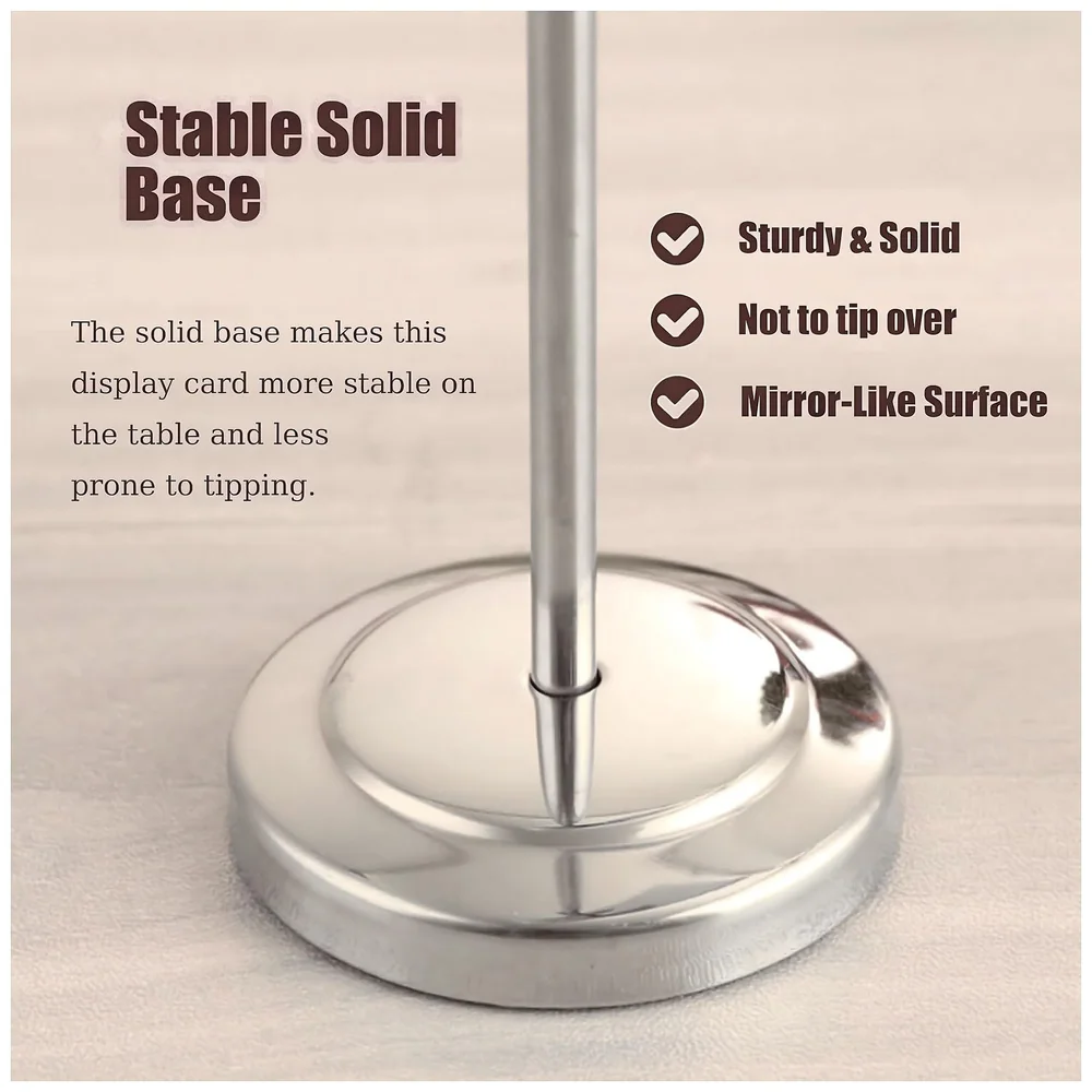 Pack of 2 Stainless Steel Buffet Tag Holder Food Name Card Stand