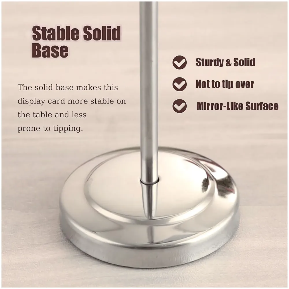 Stainless Steel Buffet Food Name Card Holder – Elegant and Durable Name Card Stand for Weddings, Catering Events, and Restaurants Buffets – 11cm