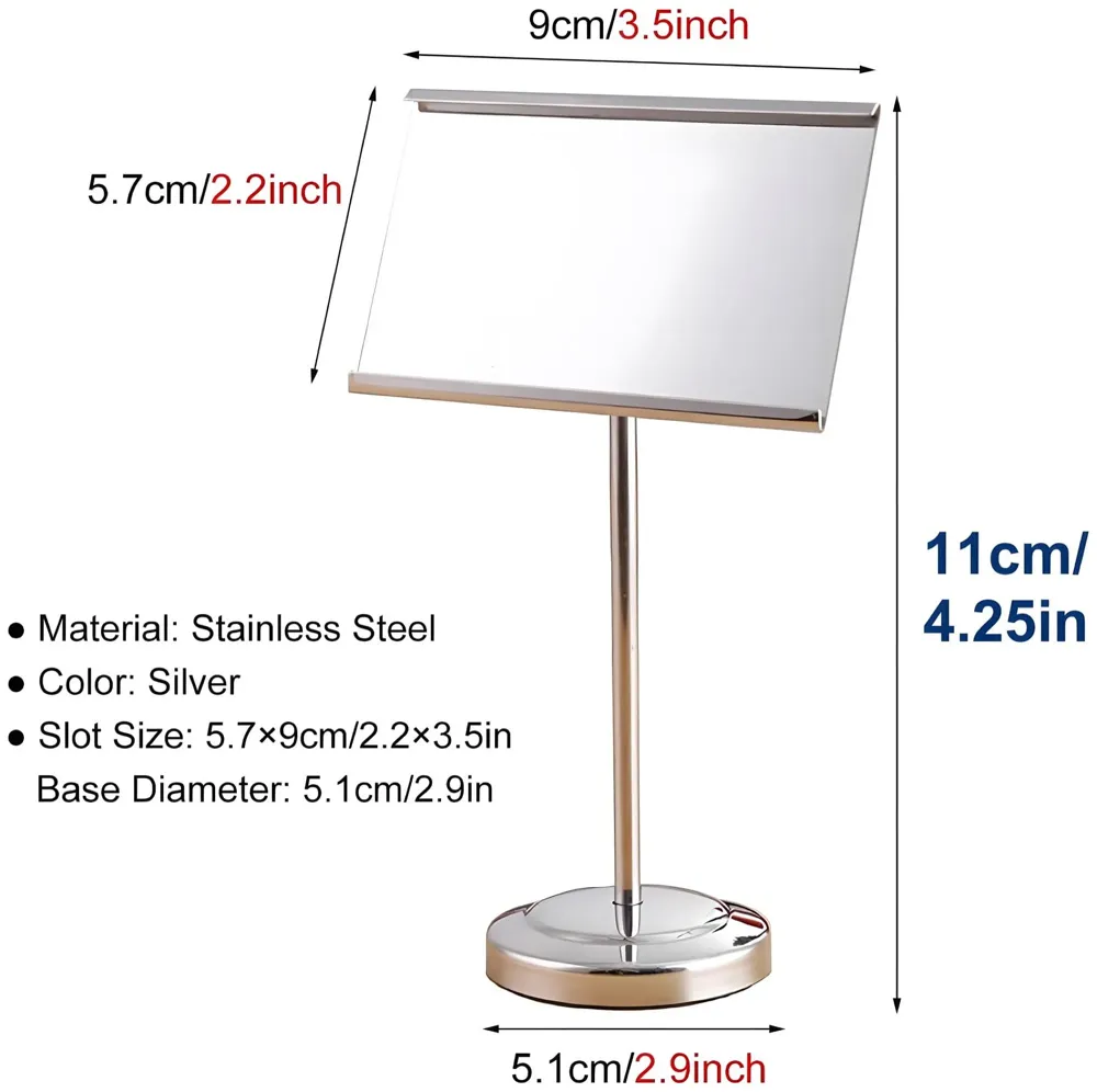 Stainless Steel Buffet Food Name Card Holder – Elegant and Durable Name Card Stand for Weddings, Catering Events, and Restaurants Buffets – 11cm
