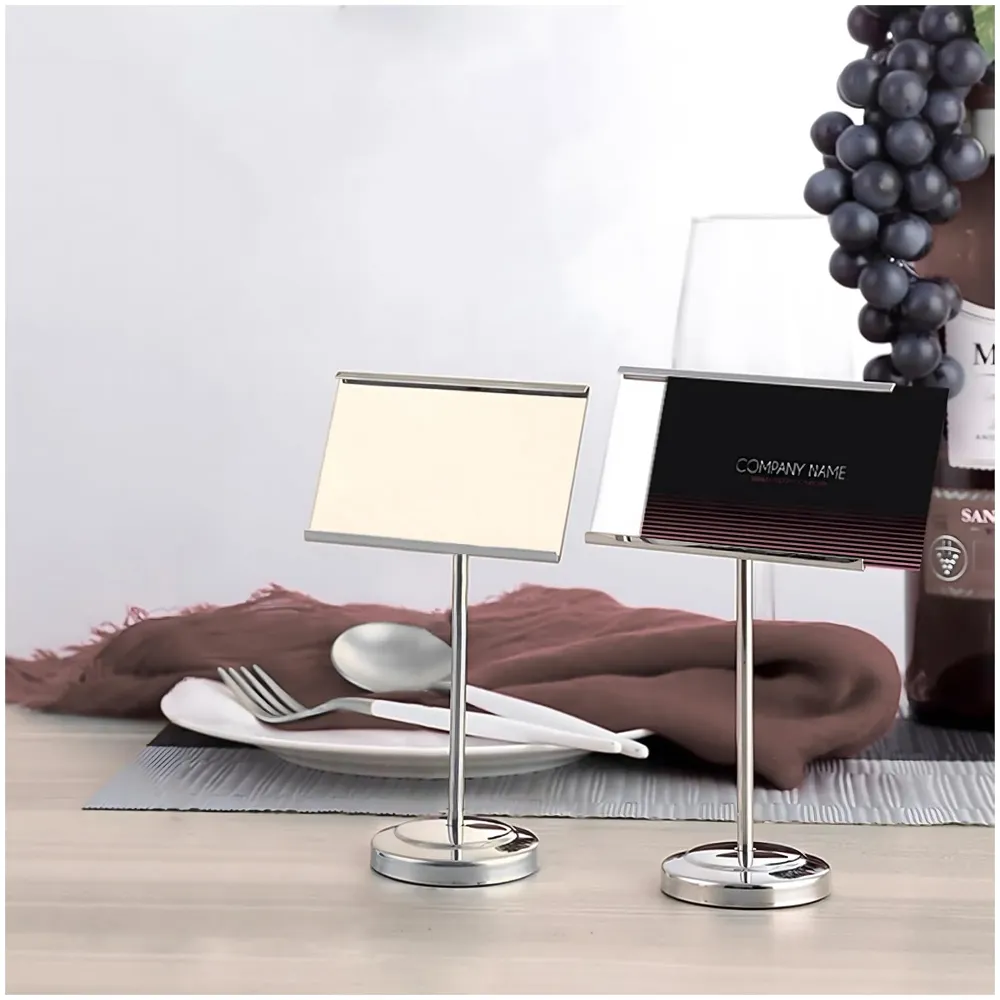 Stainless Steel Buffet Food Name Card Holder – Elegant and Durable Name Card Stand for Weddings, Catering Events, and Restaurants Buffets – 11cm