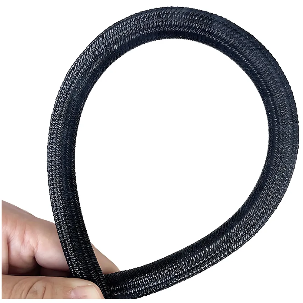 6.6ft Braided Cable Management Sleeve Protector 2 Meter | 1/2 Inch Self-Wrapping Split Wire Loom | TV Computer Home Office | Flexible Cut-to-Length | Black