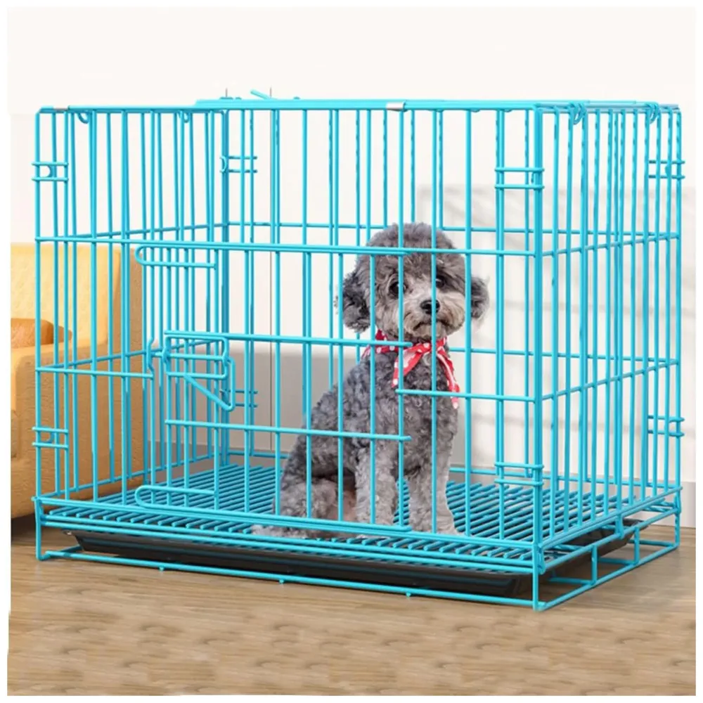 28 Inch Pet cage, Dog Cage Double Door with Paw Protector and Removable Tray, Crate, Carrier Play Pen, pet House, Fence, Kennel (Medium - 28 x 24 Inch)