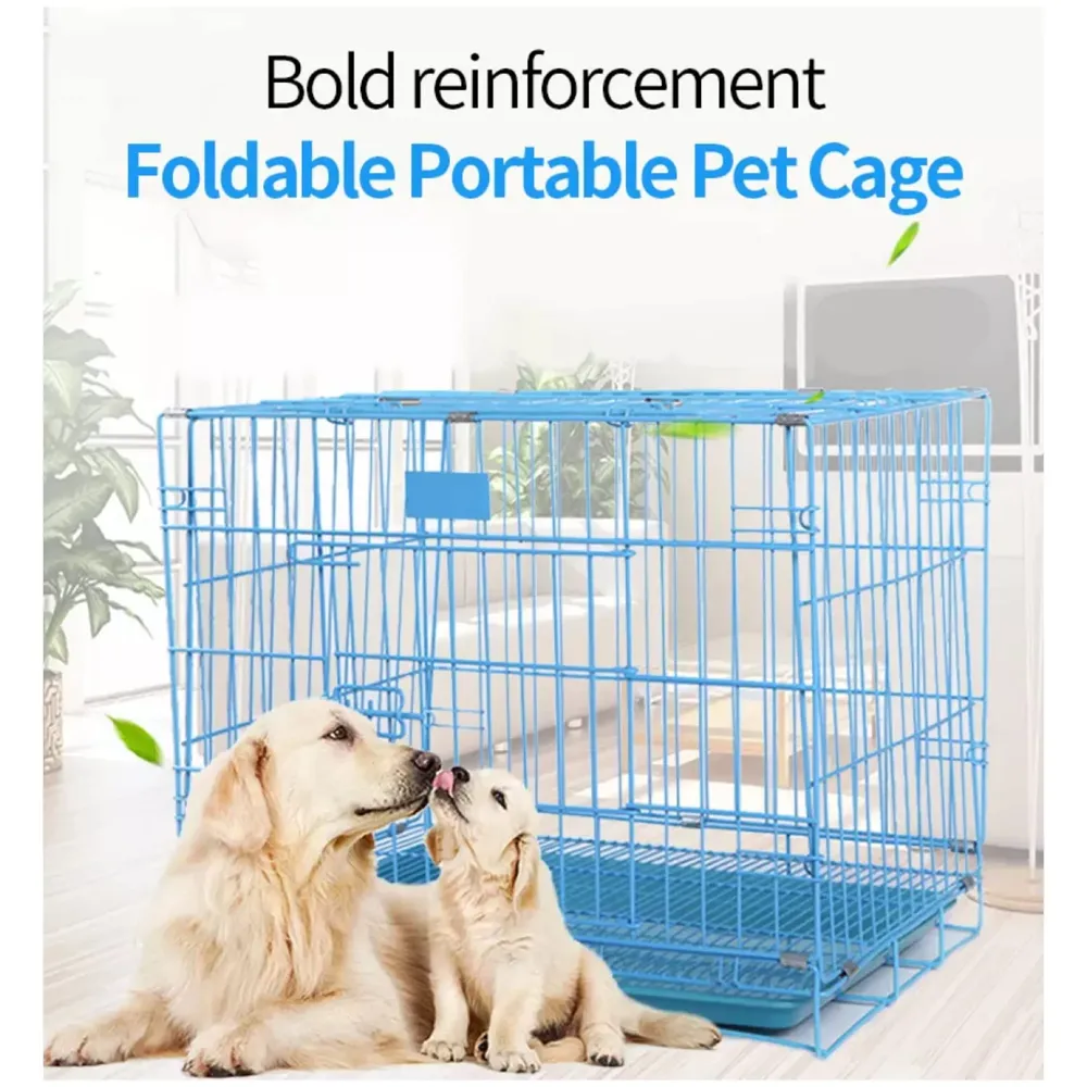 28 Inch Pet cage, Dog Cage Double Door with Paw Protector and Removable Tray, Crate, Carrier Play Pen, pet House, Fence, Kennel (Medium - 28 x 24 Inch) - 3