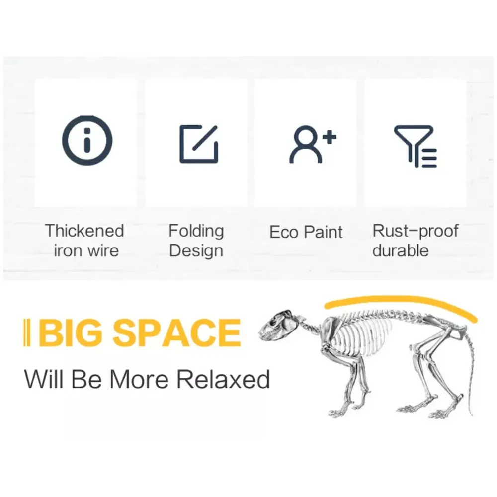 28 Inch Pet cage, Dog Cage Double Door with Paw Protector and Removable Tray, Crate, Carrier Play Pen, pet House, Fence, Kennel (Medium - 28 x 24 Inch) - 5