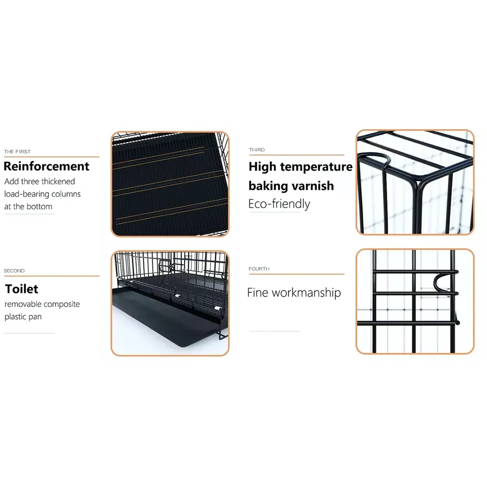 28 Inch Pet cage, Dog Cage Double Door with Paw Protector and Removable Tray, Crate, Carrier Play Pen, pet House, Fence, Kennel (Medium - 28 x 24 Inch) - 6