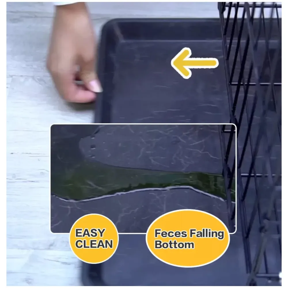 28 Inch Pet cage, Dog Cage Double Door with Paw Protector and Removable Tray, Crate, Carrier Play Pen, pet House, Fence, Kennel (Medium - 28 x 24 Inch) - 9