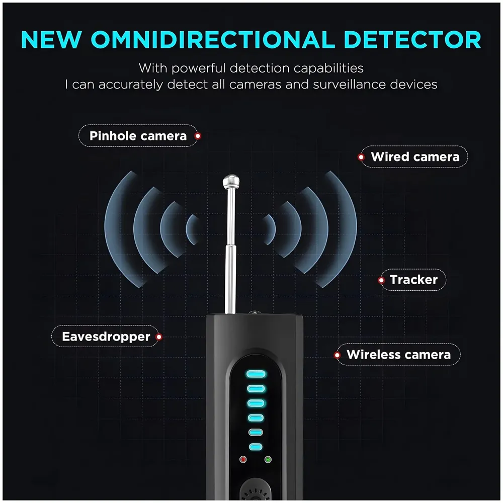 Hidden Camera Detector, Anti Spy RF Detectors, Bug Detectors, Camera Detectors, GPS Detectors,5 Levels Sensitivity, 4 Professional Modes, Privacy Protector for Hotels Rooms Cars - 7