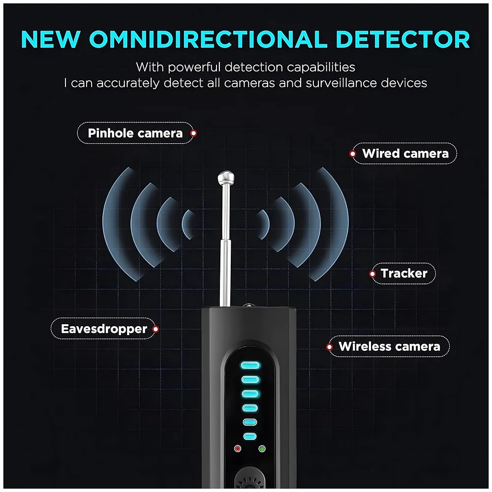 Efaithtek Hidden Camera Detector, Anti Spy RF Detectors, Bug Detectors, Camera Detectors, GPS Detectors,5 Levels Sensitivity, 4 Professional Modes, Privacy Protector For Hotels Rooms Cars