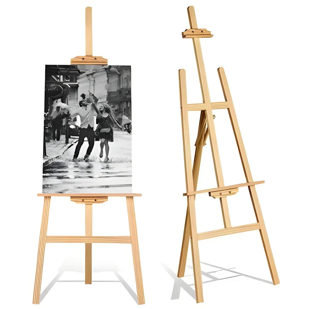 Wooden Display Adjustable Stand Heavy Artist Easel 3 Legs for Painting, Holding Pictures, Display and Advertisements. 5 Feet (152 cm). Showroom Display, Painting, Drawing. (Wooden)
