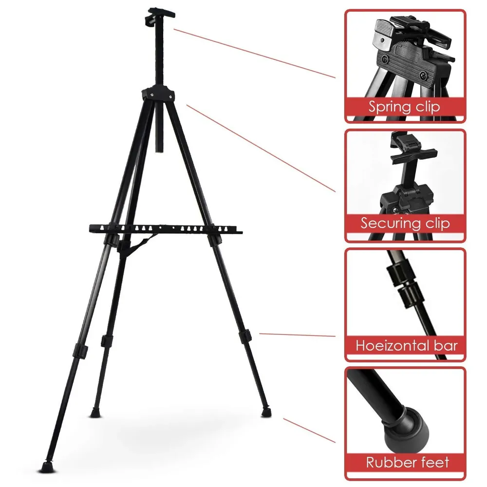 Easel for Art Adjustable Lightweight Telescopic Artist Display Stand with Carry Bag. Showroom Display Stand (1 PC) - 2