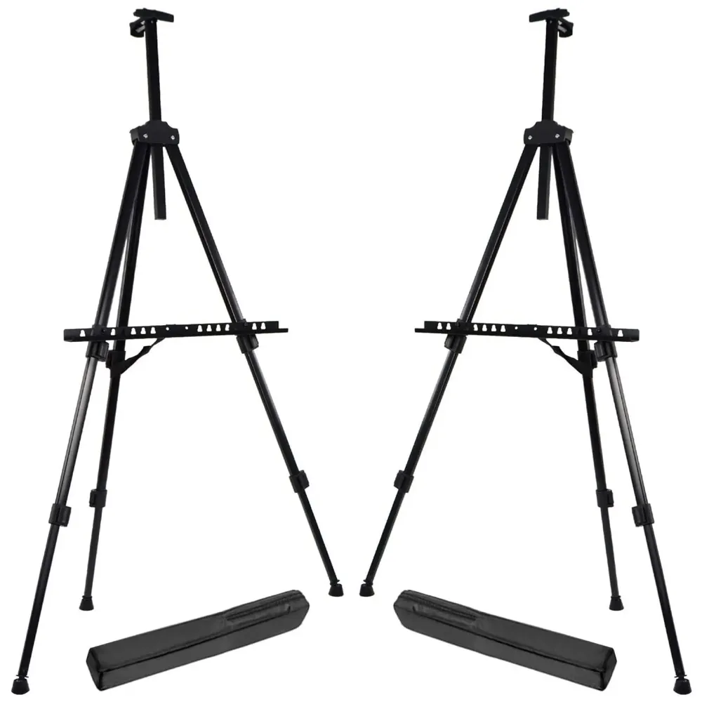 Pack of 2 Easel for Art Adjustable Lightweight Telescopic Artist Display Stand with Carry Bag. Showroom Display Stand (2 Pcs)