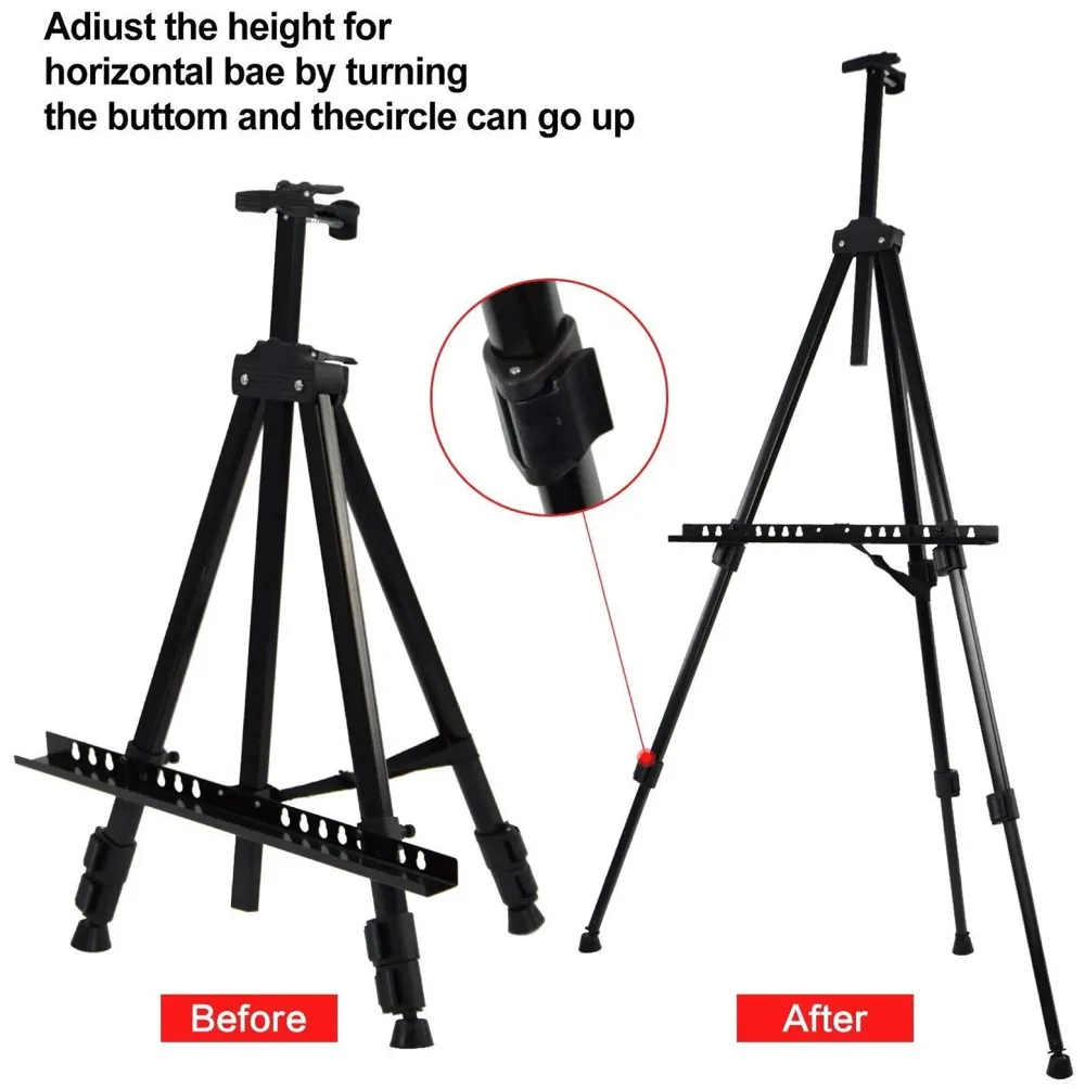 Pack of 2 Easel for Art Adjustable Lightweight Telescopic Artist Display Stand with Carry Bag. Showroom Display Stand (2 Pcs)