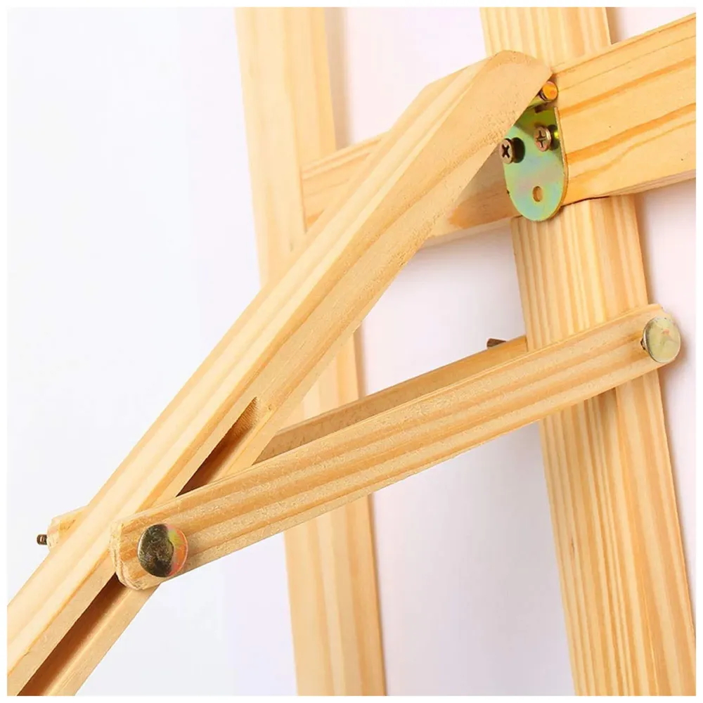 6 ft (182cm) Wooden Easel Canvas Holder Display Adjustable Stand Artist for Painting, Display and Advertisements Showroom Display, Drawing White Board (Wood) - 4