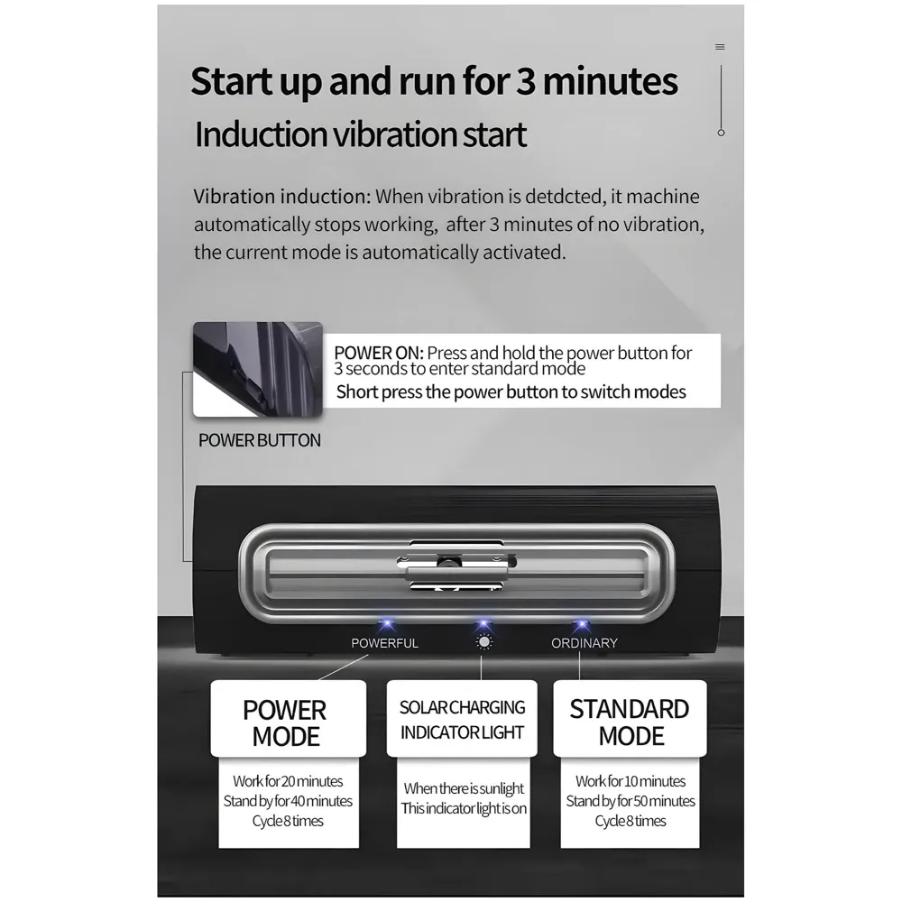 Car Air Purifier Solar Powered – Fresh Air Automatic Quiet Portable Air Purifier for Car, Removes 99.9% of Dust, Smoke, Odours, and Harmful Particles, Ideal for Car Office Bedroom - 6