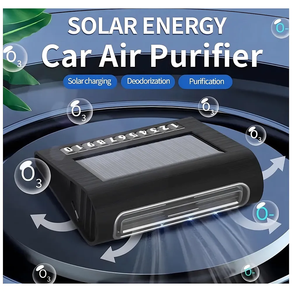 Car Air Purifier Solar Powered Auto On Off for Dust and Smoke Premium