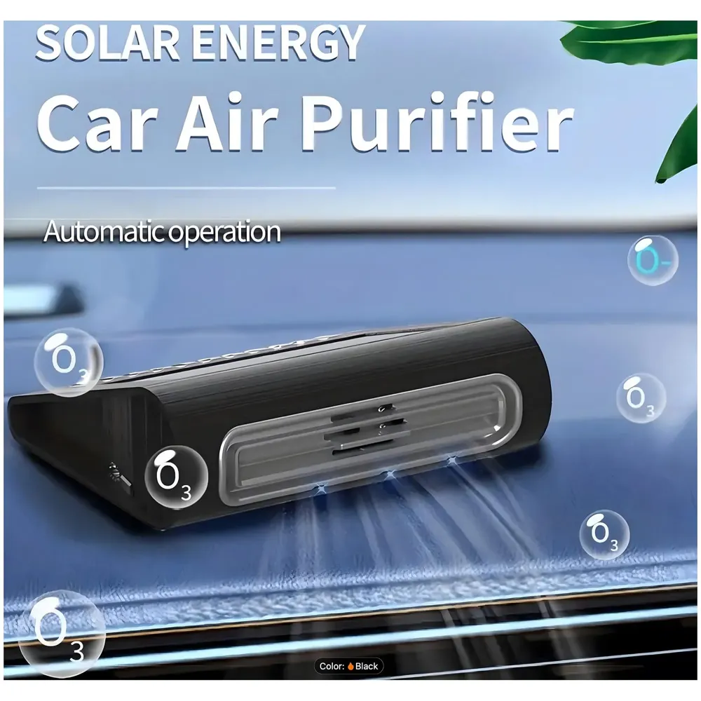 Car Air Purifier Solar Powered – Fresh Air Automatic Quiet Portable Air Purifier for Car, Removes 99.9% of Dust, Smoke, Odours, and Harmful Particles, Ideal for Car Office Bedroom