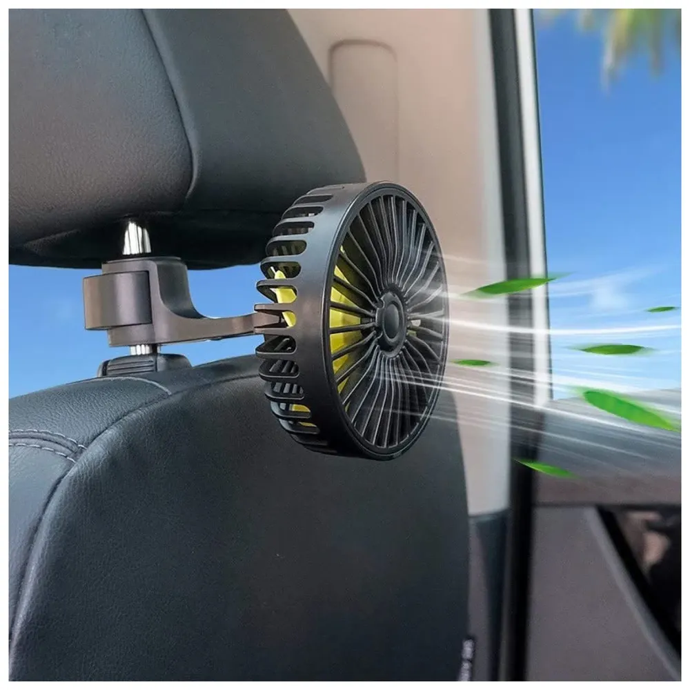 USB Fan for Car Back Seat, Plug and Play USB Fan for Baby, Back Seat Passengers, Headrest Mounted 5V USB Mini Fan with 3 Speeds, Rotatable USB Fan with USB Cable