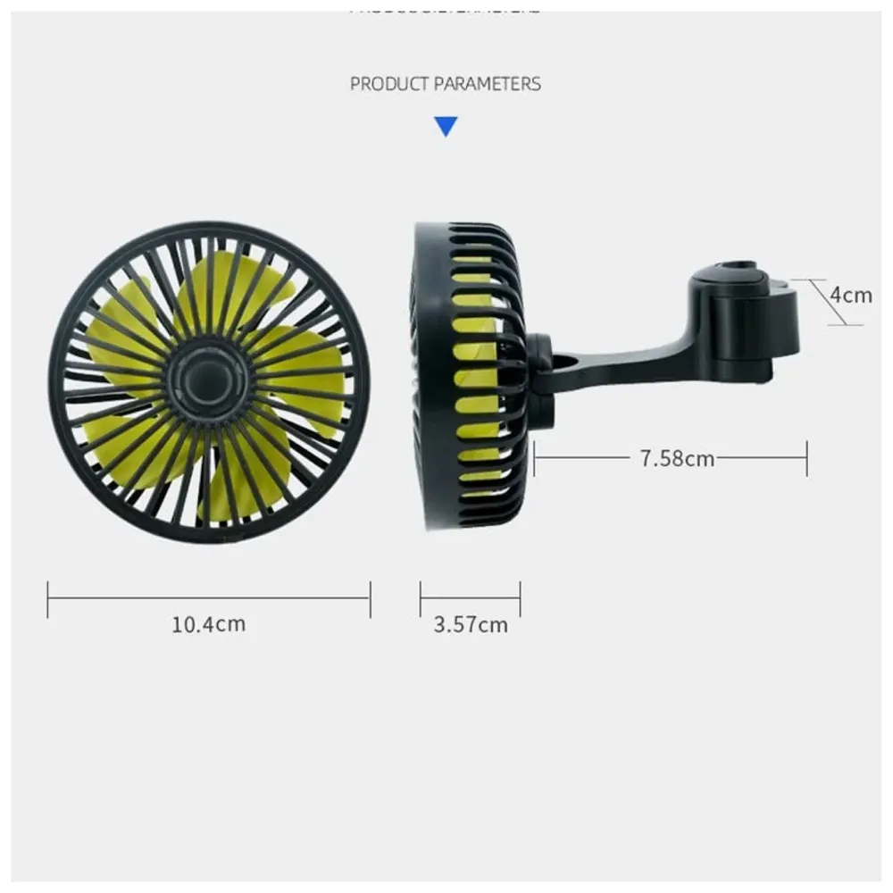 USB Fan for Car Back Seat, Plug and Play USB Fan for Baby, Back Seat Passengers, Headrest Mounted 5V USB Mini Fan with 3 Speeds, Rotatable USB Fan with USB Cable