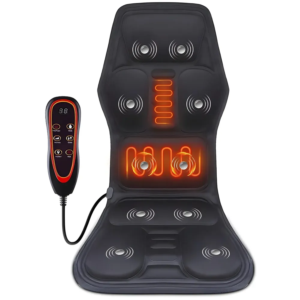 Full Body Massage Cushion With 9 Massage Modes For Home Car Office Relax Heating Vibration Back Massager Electric Body Pain Relief Seat Pad Massage Chair Cushion With Plug And Car Plug
