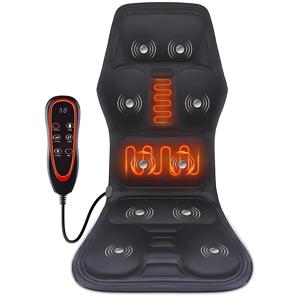 Full Body Massage Cushion With 9 Massage Modes For Home Car Office Relax Heating Vibration Back Massager Electric Body Pain Relief Seat Pad Massage Chair Cushion With Plug And Car Plug Premium