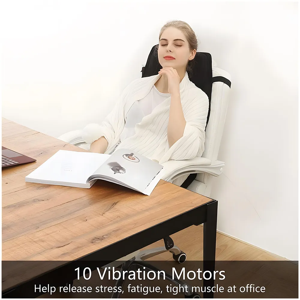 Full Body Massage Cushion With 9 Massage Modes For Home Car Office Relax Heating Vibration Back Massager Electric Body Pain Relief Seat Pad Massage Chair Cushion With Plug And Car Plug Premium