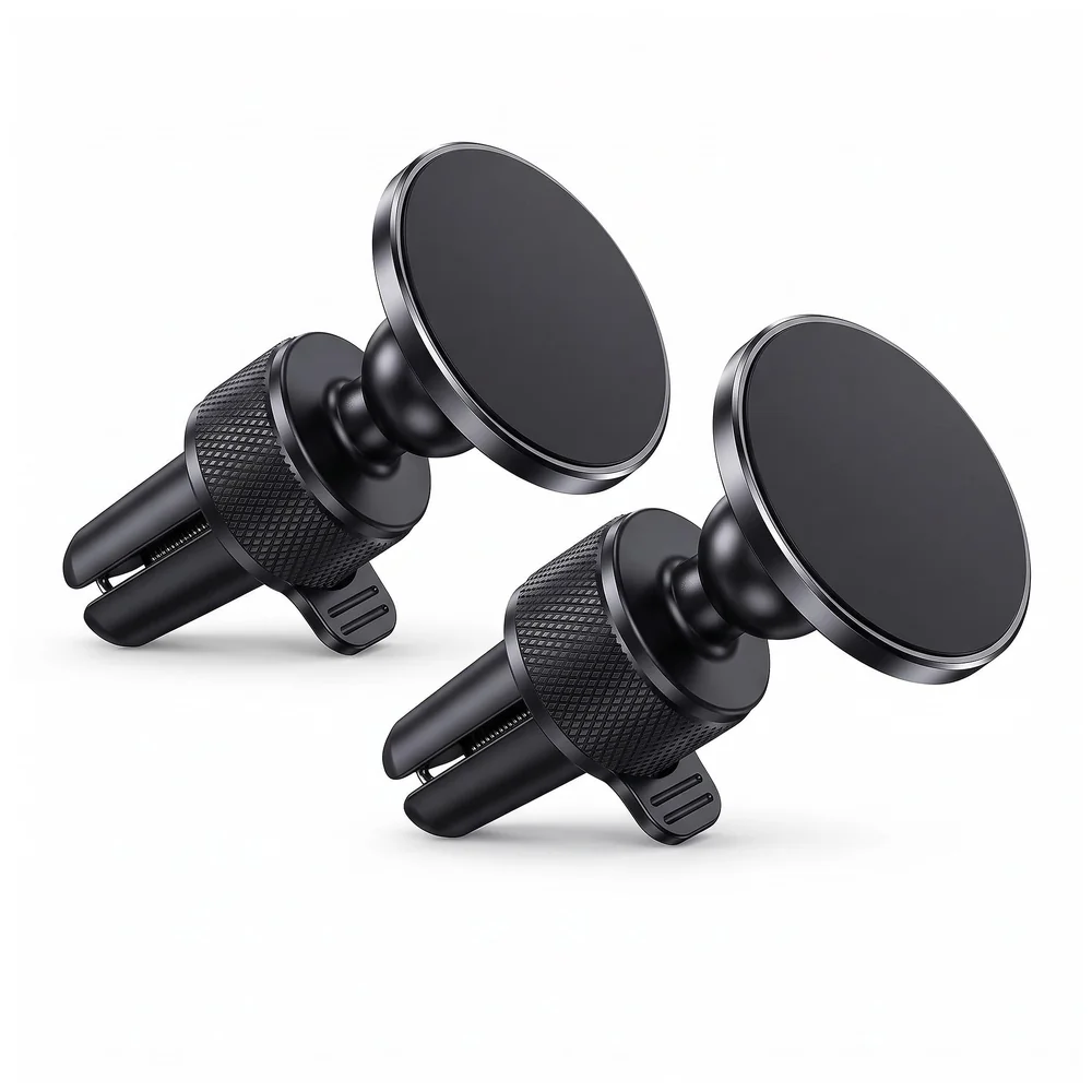 Pack of 2 Magnetic Car Phone Mount Holder AC Vent 9 x 6 cm Metal