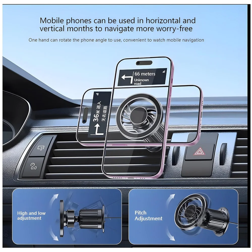 Pack of 2 Magnetic Car Phone Mount Holder AC Vent 9 x 6 cm Metal