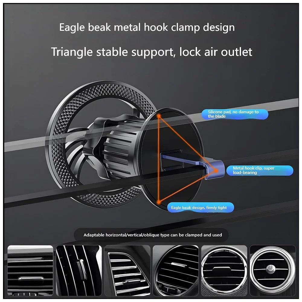 Pack of 2 Magnetic Car Phone Mount Holder AC Vent 9 x 6 cm Metal