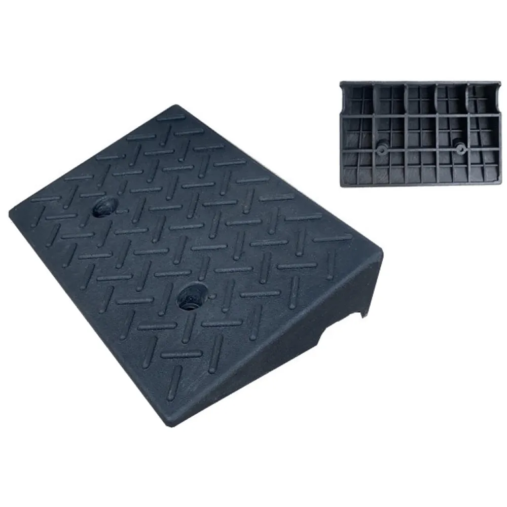 Portable Heavy Duty Curb Ramp For Cars And Bikes Scooters Wheelchairs | Anti-Slip Textured Surface | Grid Base Driveway Garage Loading Dock | 500x320x110mm Premium