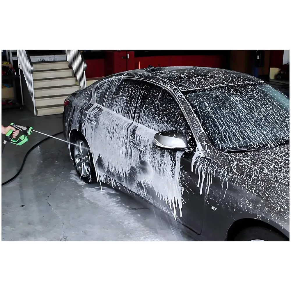 4 in 1 Car Bike Cleaning Foam Hose Attachment – Spray Gun Nozzle with Liquid Soap Jet Wash Sprinkler Accessory 4 Watering Modes No Pipe Only Head - 3