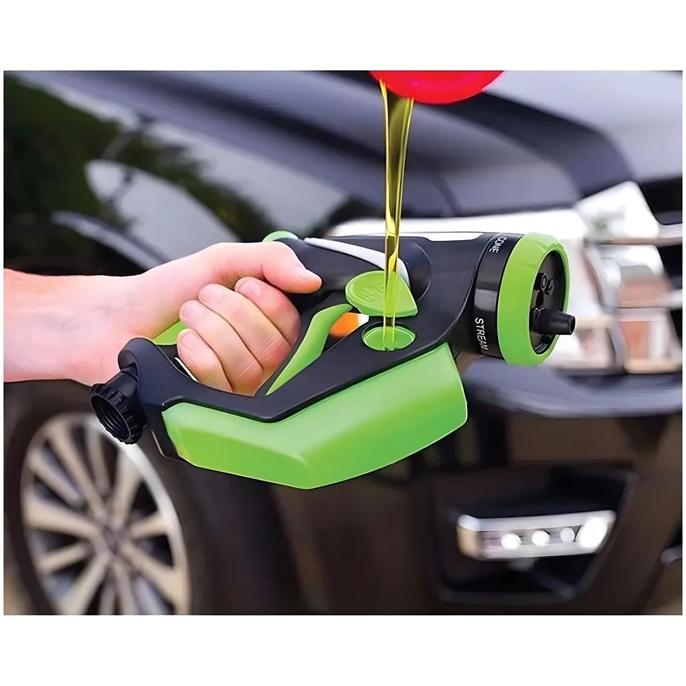 4 in 1 Car Bike Cleaning Foam Hose Attachment – Spray Gun Nozzle with Liquid Soap Jet Wash Sprinkler Accessory 4 Watering Modes No Pipe Only Head - Premium