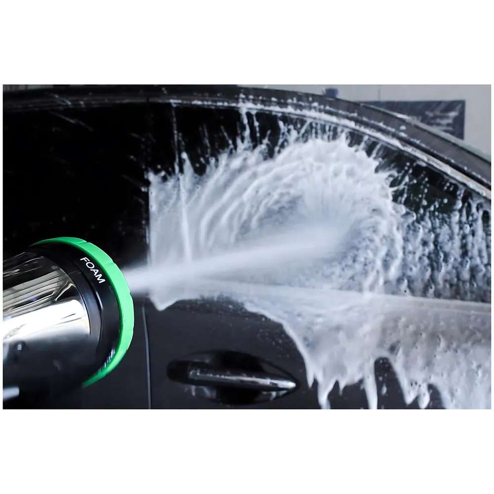 4 in 1 Car Bike Cleaning Foam Hose Attachment – Spray Gun Nozzle with Liquid Soap Jet Wash Sprinkler Accessory 4 Watering Modes No Pipe Only Head - Premium