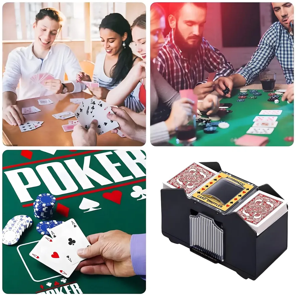 Automatic Card Shuffler, Card Shuffling Machine, Electric Casino Card Shuffler for Uno, Blackjack, Texas Hold'em Poker, Home Card Games