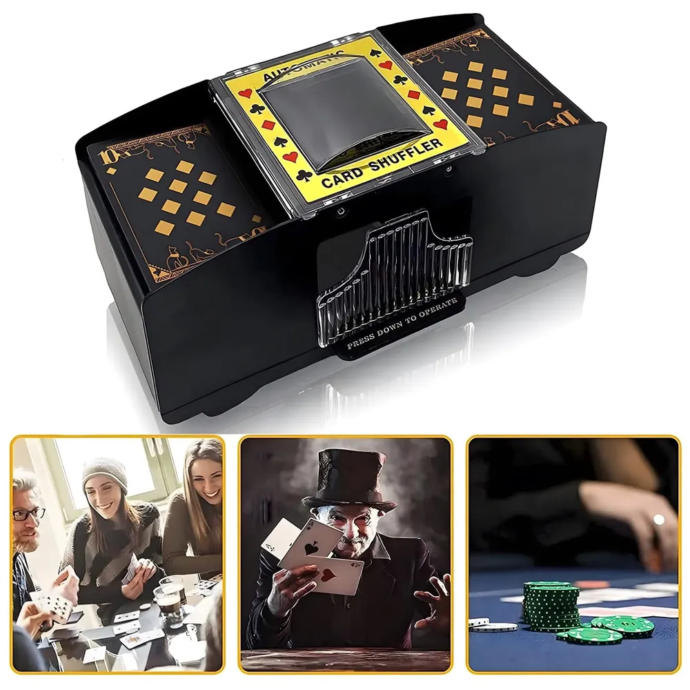Automatic Card Shuffler, Card Shuffling Machine, Electric Casino Card Shuffler for Uno, Blackjack, Texas Hold'em Poker, Home Card Games